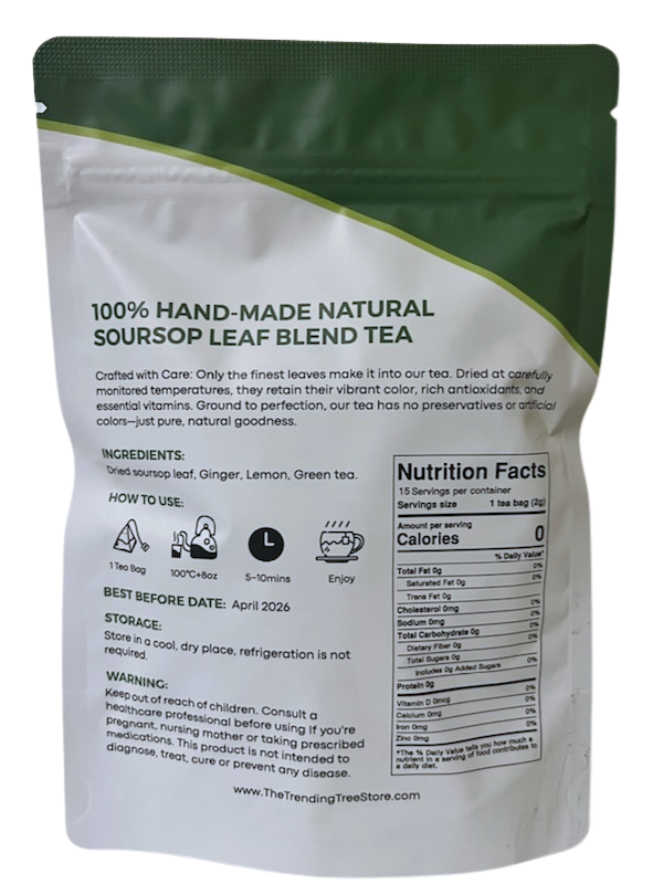 4 Pack- Coka's Blend Soursop Ginger Lemon Green Tea- (60 Tea Bags)