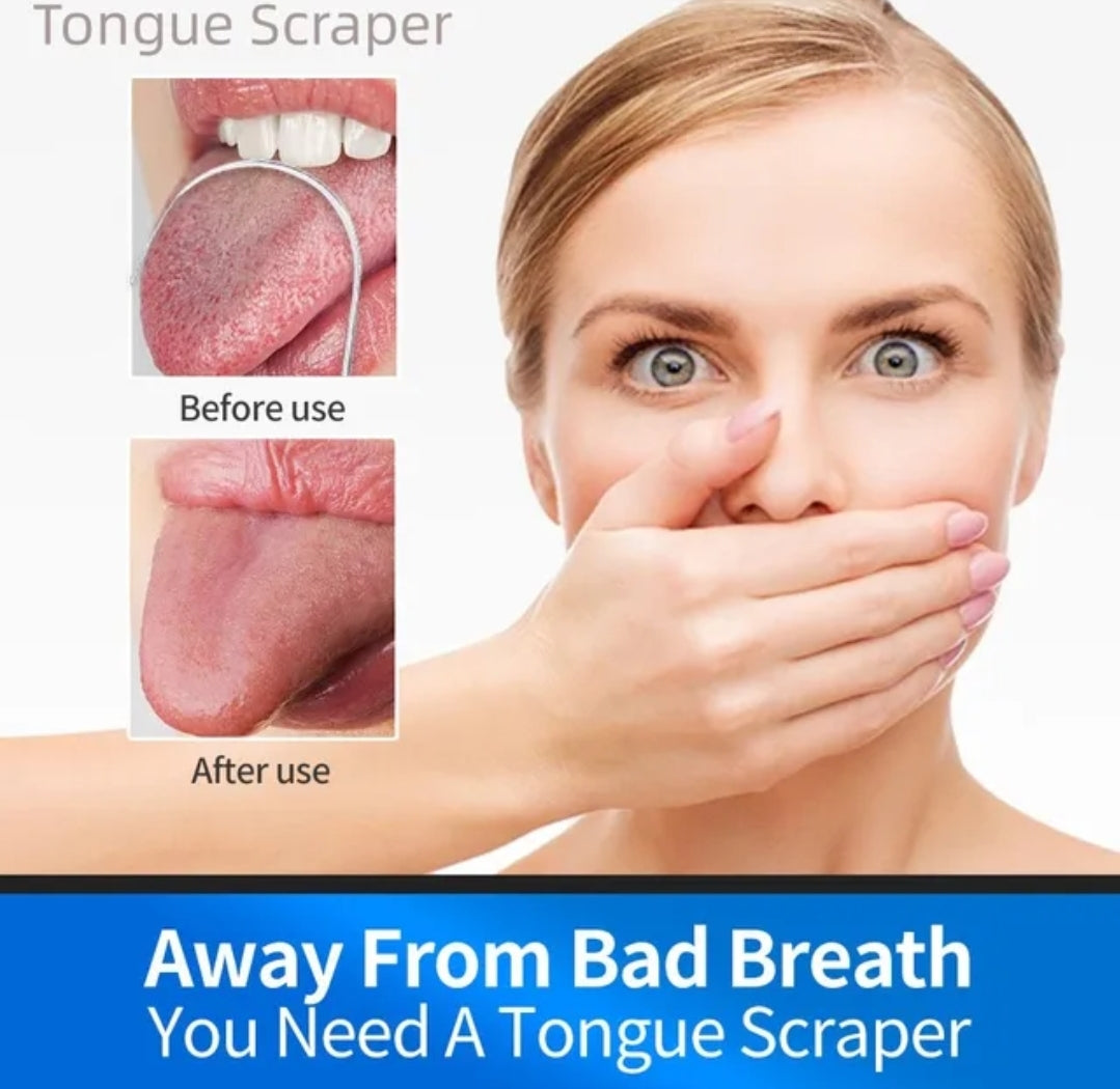 2- Pack Stainless Steel Tongue Scraper w/Travel Cases